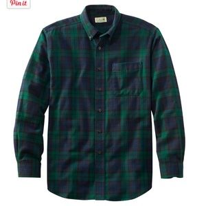 L.L Bean Classic Men's Scotch Plaid Flannel Shirt, Slightly Fitted